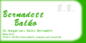 bernadett balko business card